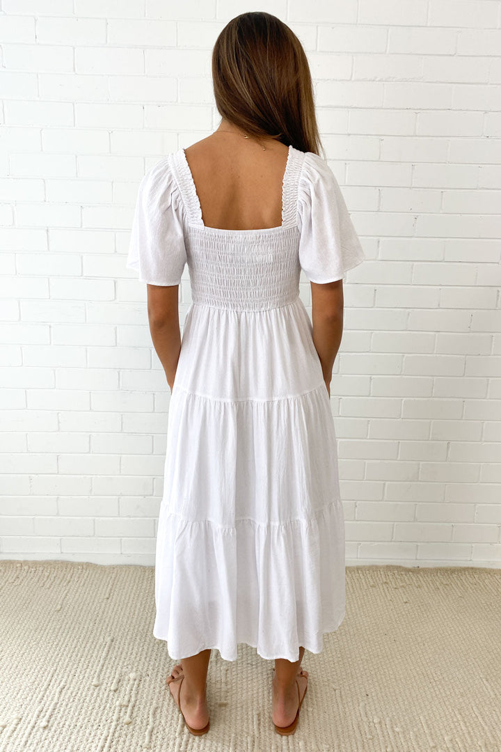 Celestine | Feminine Off-Shoulder Midi Dress