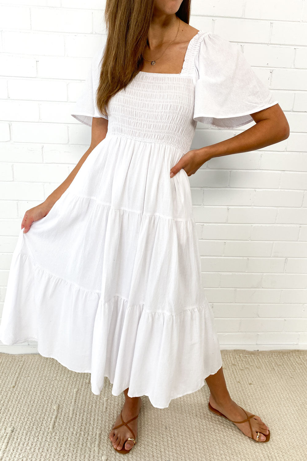Celestine | Feminine Off-Shoulder Midi Dress