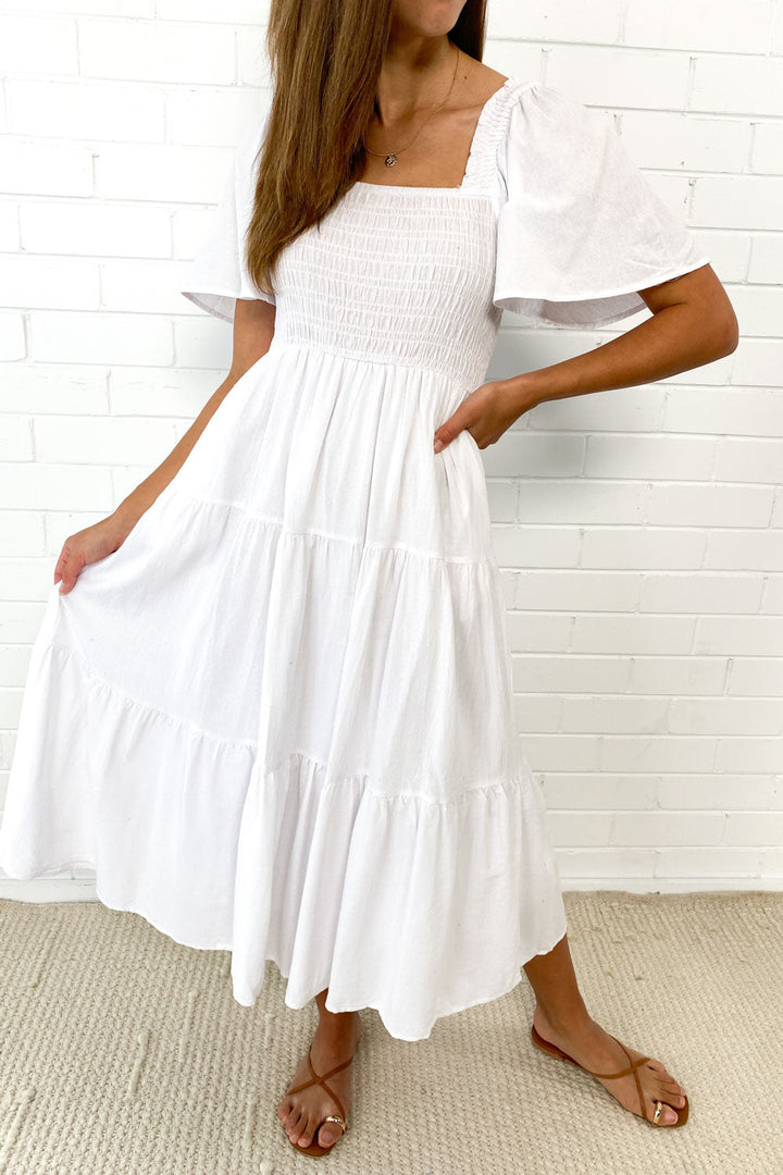 Celestine | Feminine Off-Shoulder Midi Dress