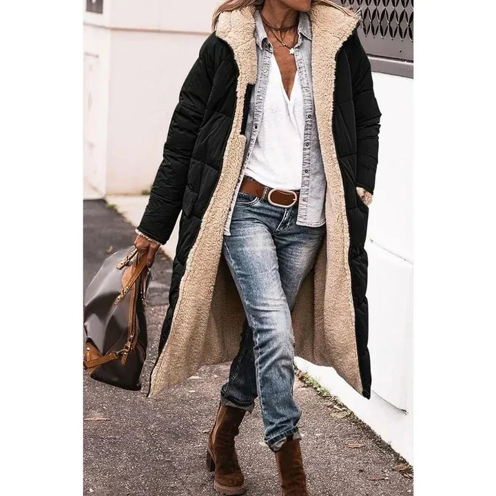 Zoe Belle™ | Longline Sherpa-Lined Winter Jacket