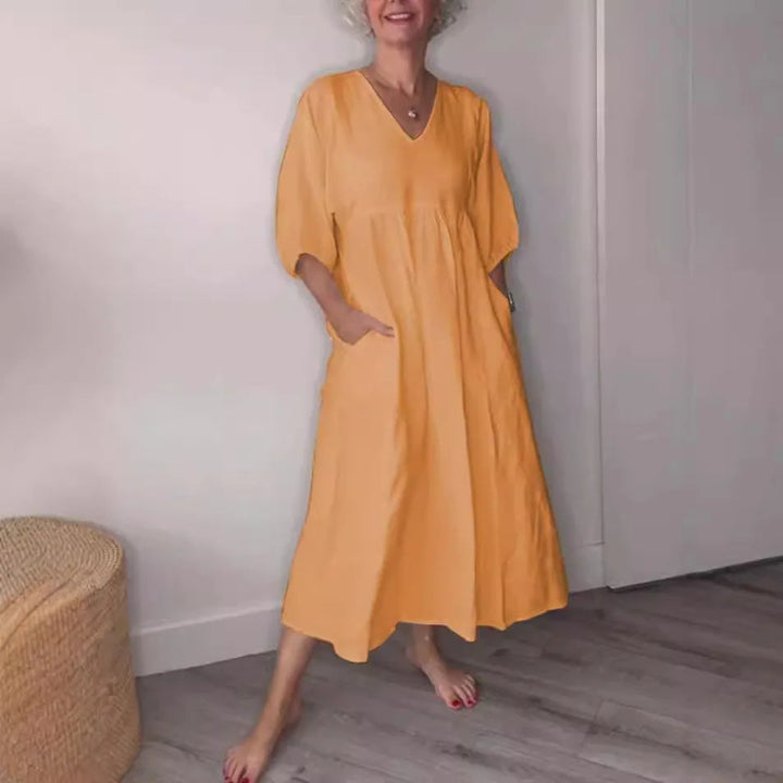 Eleanor | Relaxed Elegance V-Neck Maxi Dress
