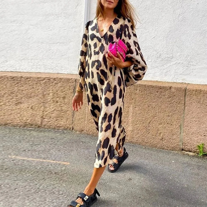 Rose | Luxe Leopard Print Midi Dress