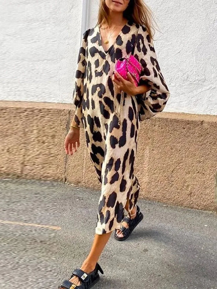 Rose | Luxe Leopard Print Midi Dress