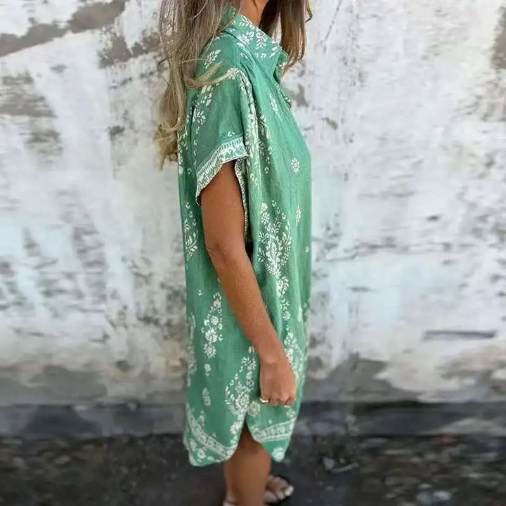 Alora | Buttoned Pocket Midi Dress