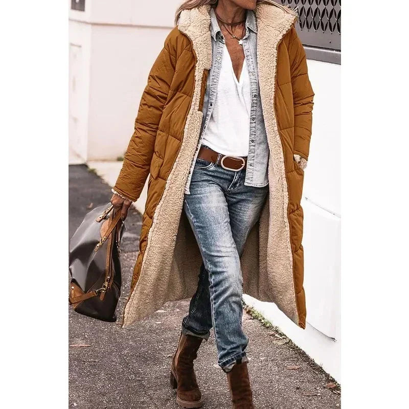 Zoe Belle™ | Longline Sherpa-Lined Winter Jacket