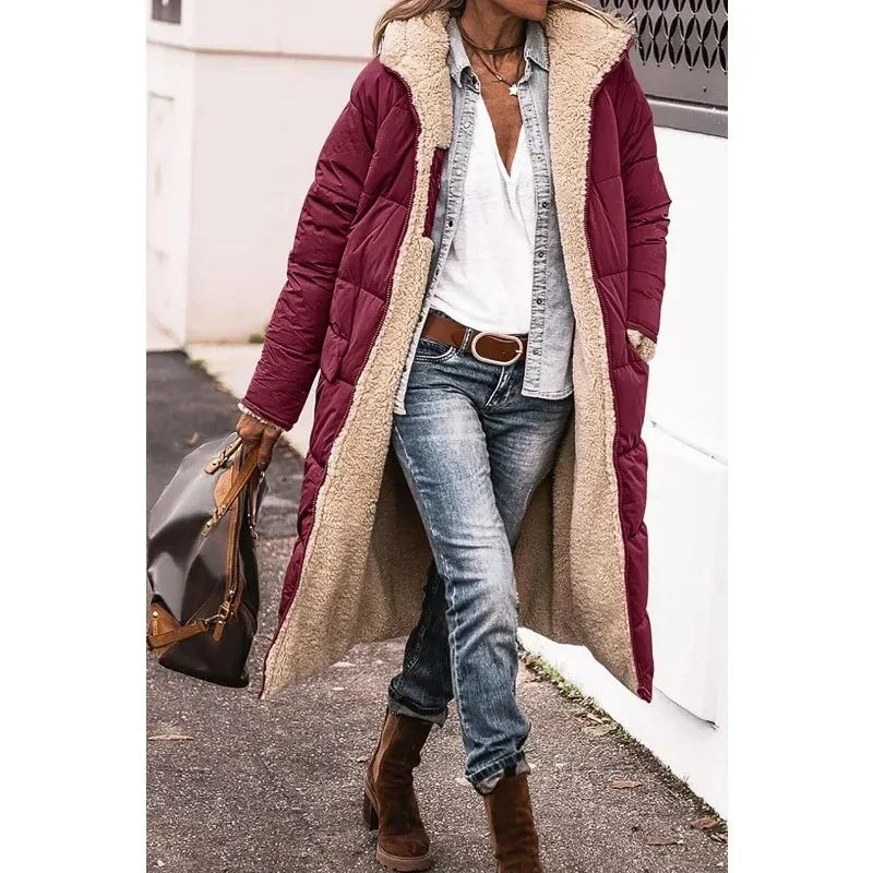 Zoe Belle™ | Longline Sherpa-Lined Winter Jacket