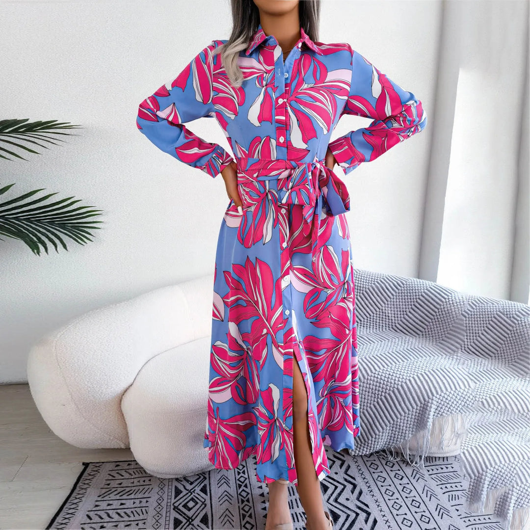 Sofia | Vibrant Tropical Print Maxi Dres