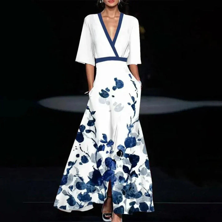 Jeneva | Elegant Maxi Dress with Floral Pattern
