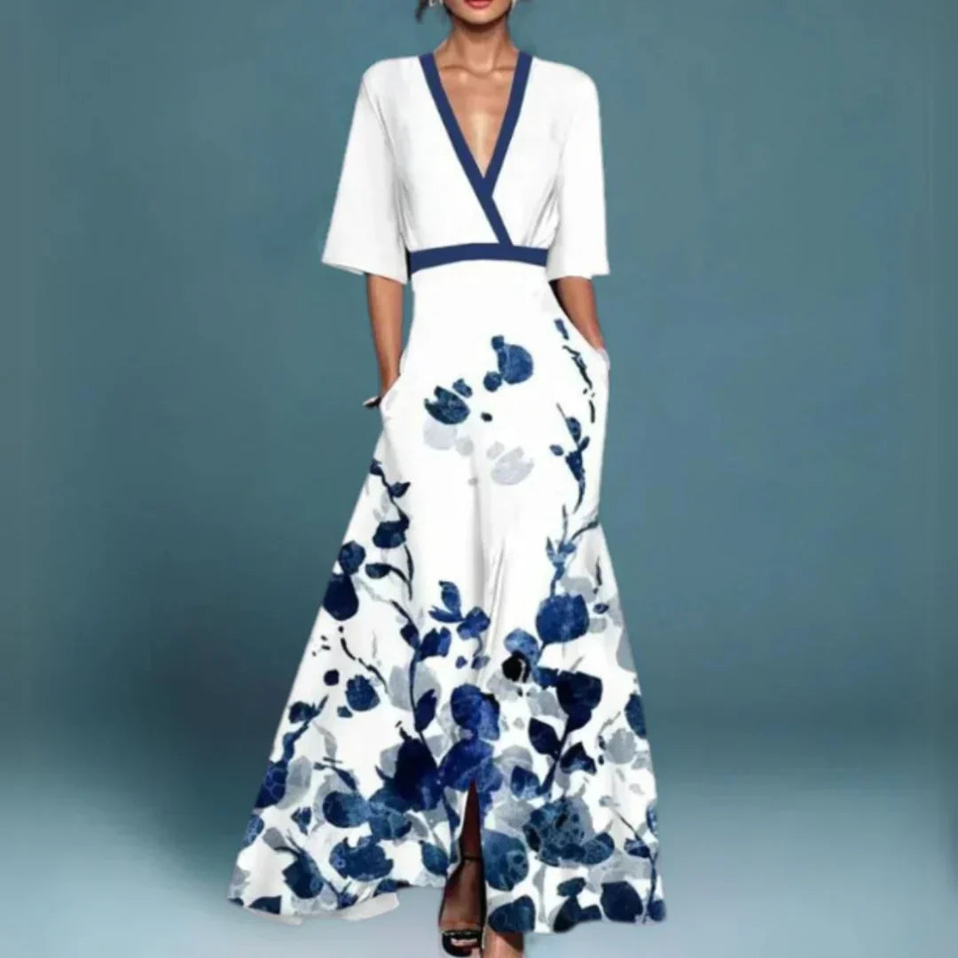 Jeneva | Elegant Maxi Dress with Floral Pattern