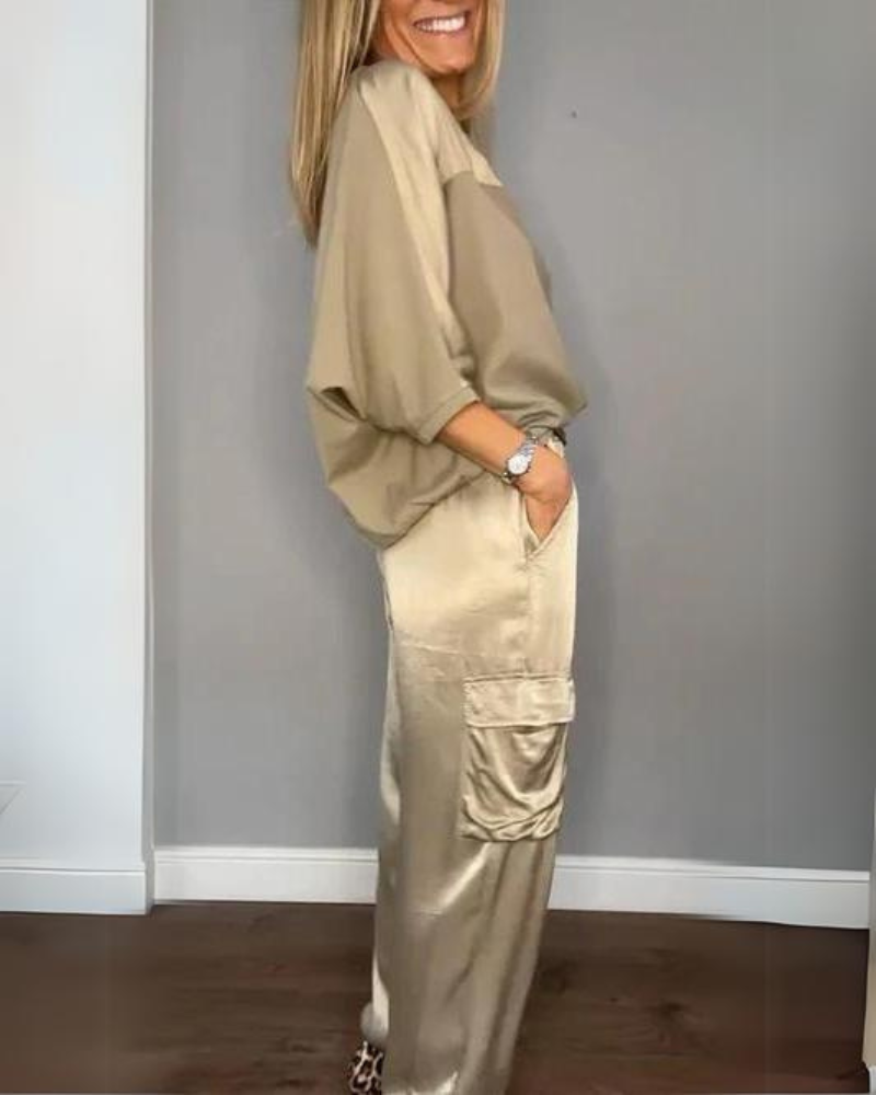 Hailey | Satin Half-Sleeve Set – Enhance Your Natural Beauty