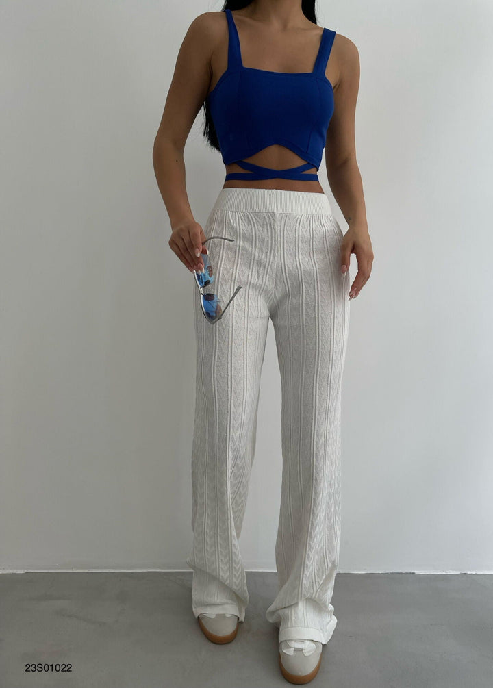 Aurelia™ White Crochet Trousers