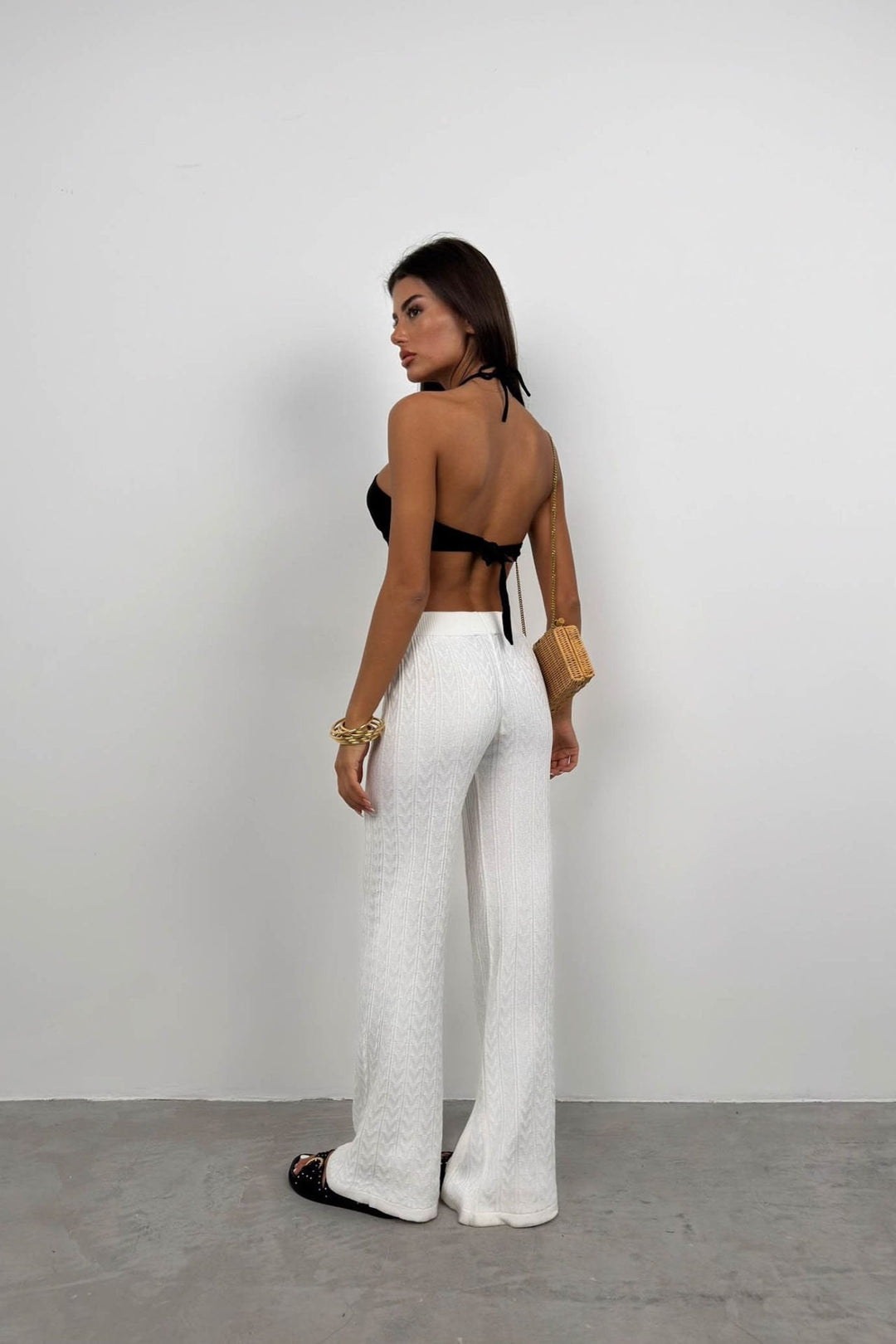Aurelia™ White Crochet Trousers