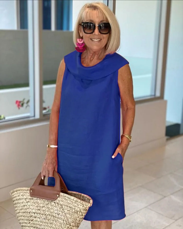 Solène™ | Sleeveless Straight-Cut Dress with Round Neck
