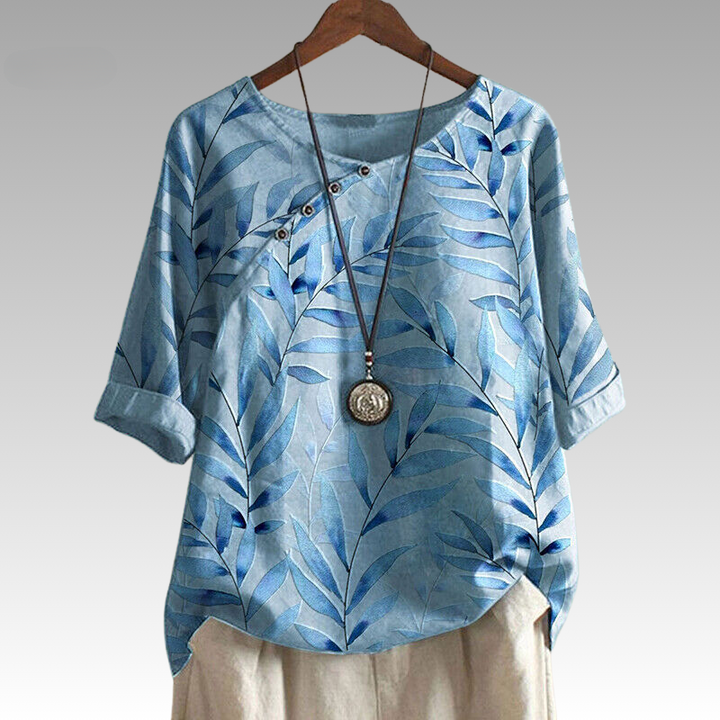 Mindy™ - Nature-Inspired Button Detail Top