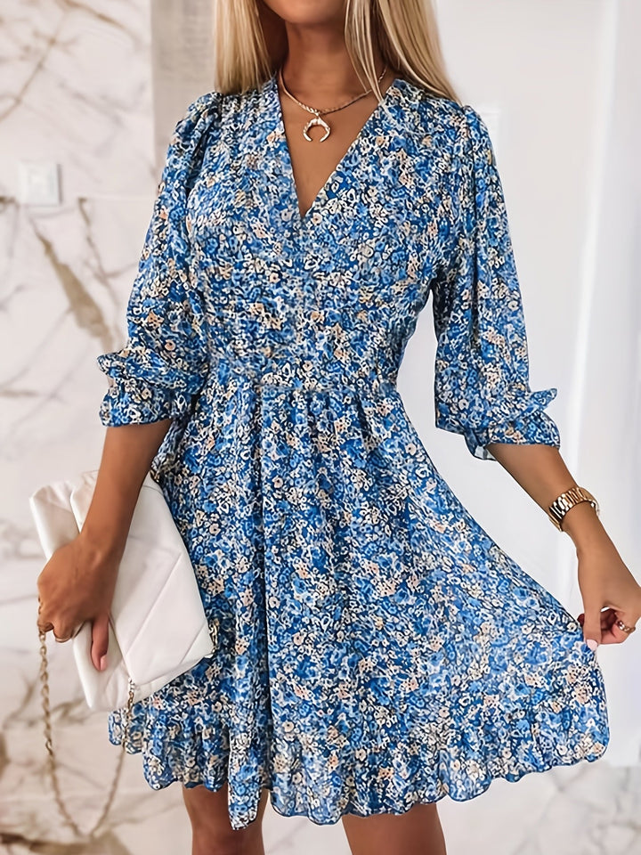 Annelise™ | Elastic Waist Floral Dress