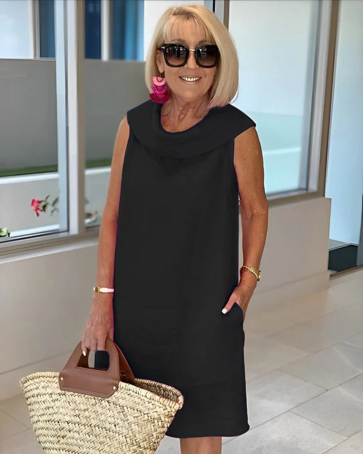 Solène™ | Sleeveless Straight-Cut Dress with Round Neck