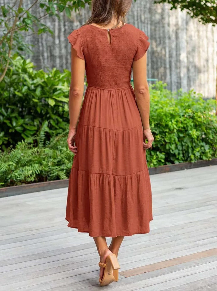Vianne | Flowy Tiered Midi Dress
