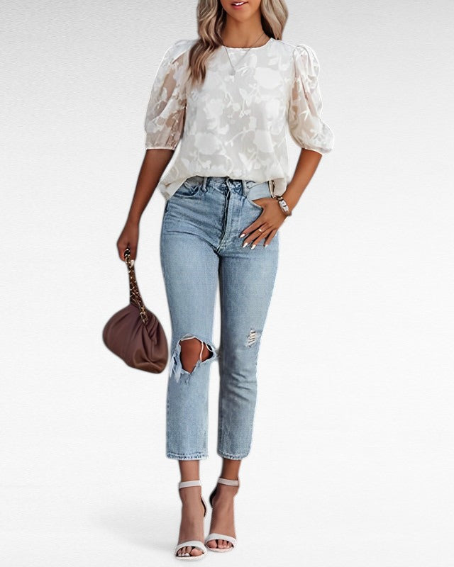 Therese™ | Elegant Embroidered Blouse
