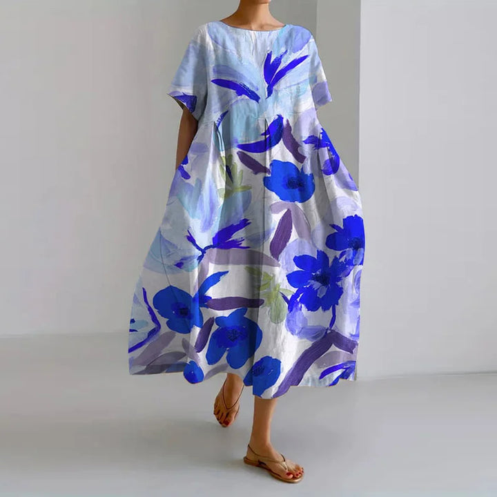 Lucy's Flow Dress – Effortless Elegance with Bold Floral Art