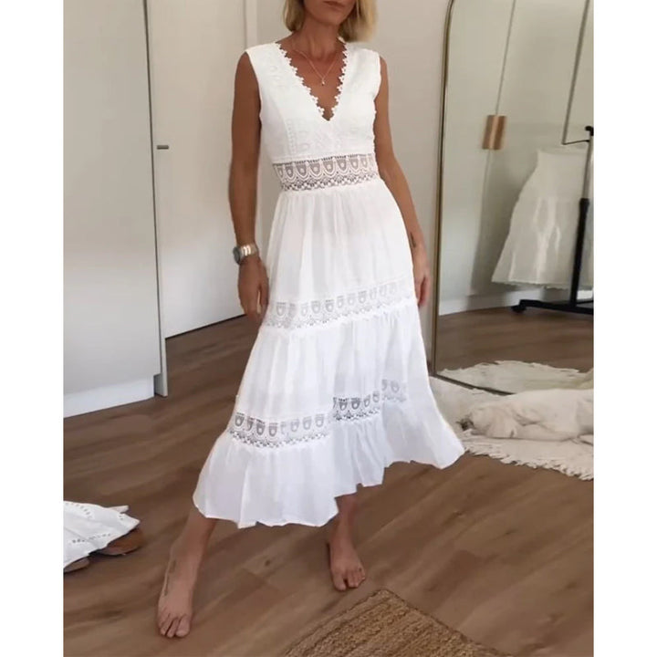 Roselina™ | Sleeveless Boho Lace Midi Dress