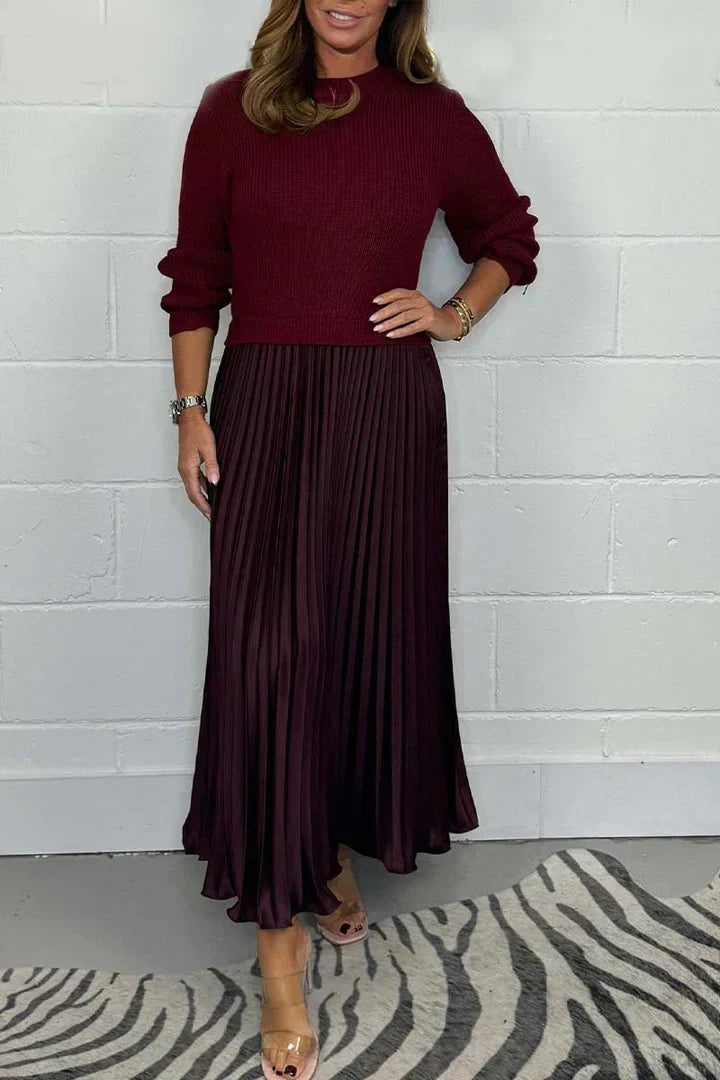 Milena | Pleated Skirt and Sweater Set