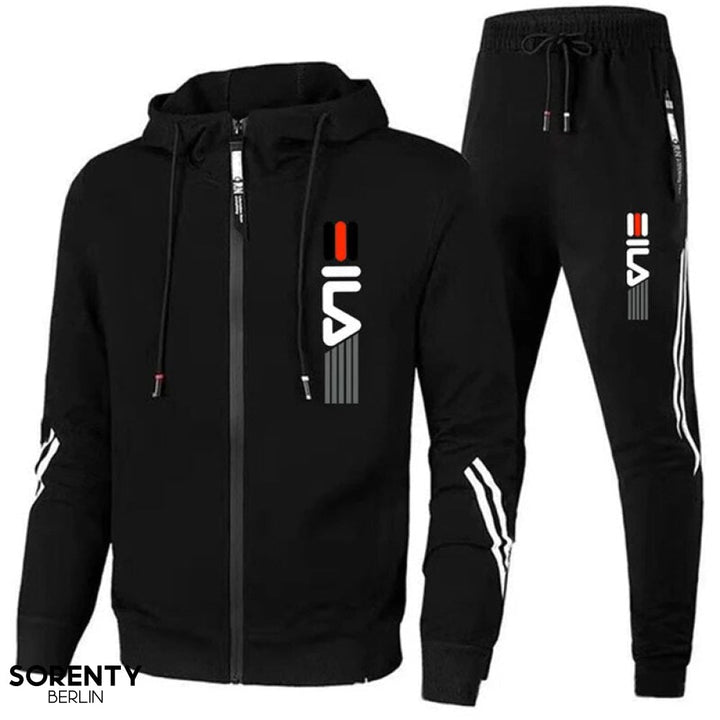 Annabelle | Stylish Black Zip-Up Tracksuit Set