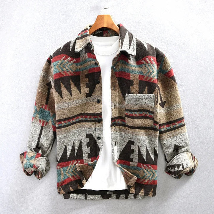 Angus™ | Stylish Tribal Print Button-Down Shirt