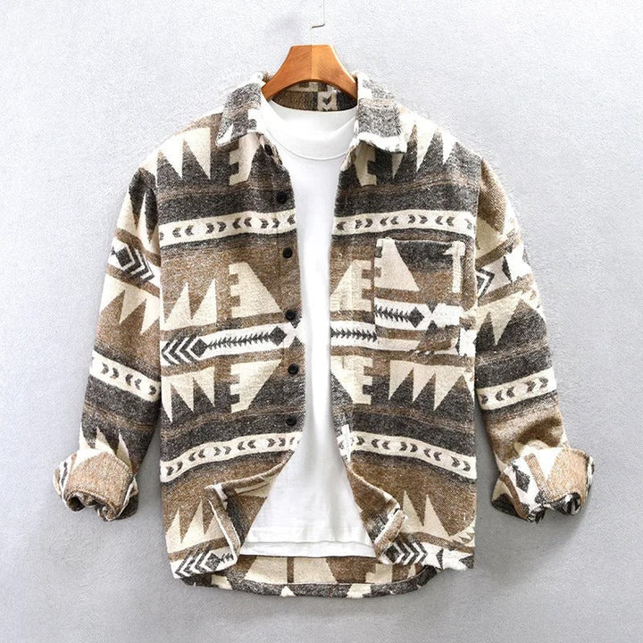 Angus™ | Stylish Tribal Print Button-Down Shirt