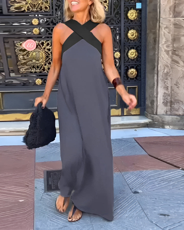 Siena™ | Crisscross Halter Maxi Dress