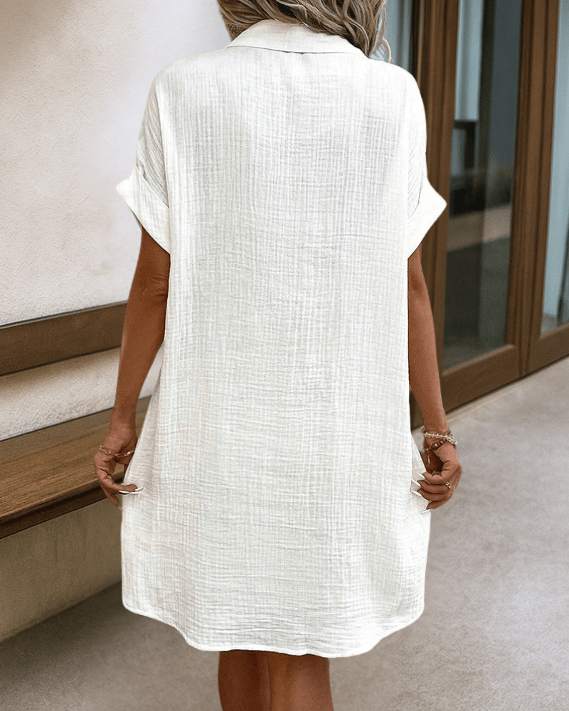 Hannah™ | Comfortable Button-Up Dress with Pockets