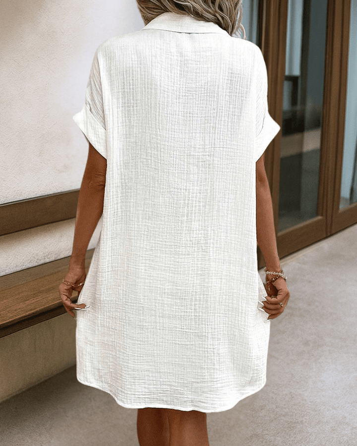 Hannah™ | Comfortable Button-Up Dress with Pockets