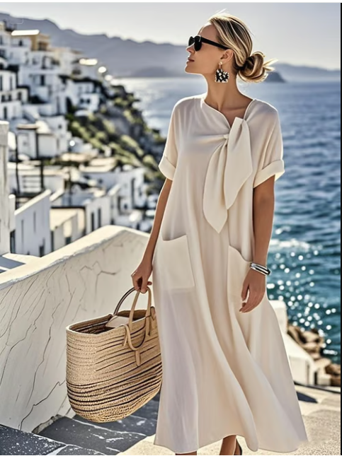 Sienna™ | Bow-Tie Summer Dress with Pockets