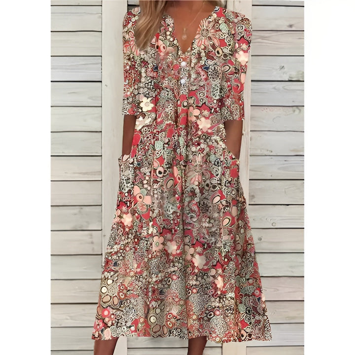Lilou™ | Stylish Floral Shirt Dress