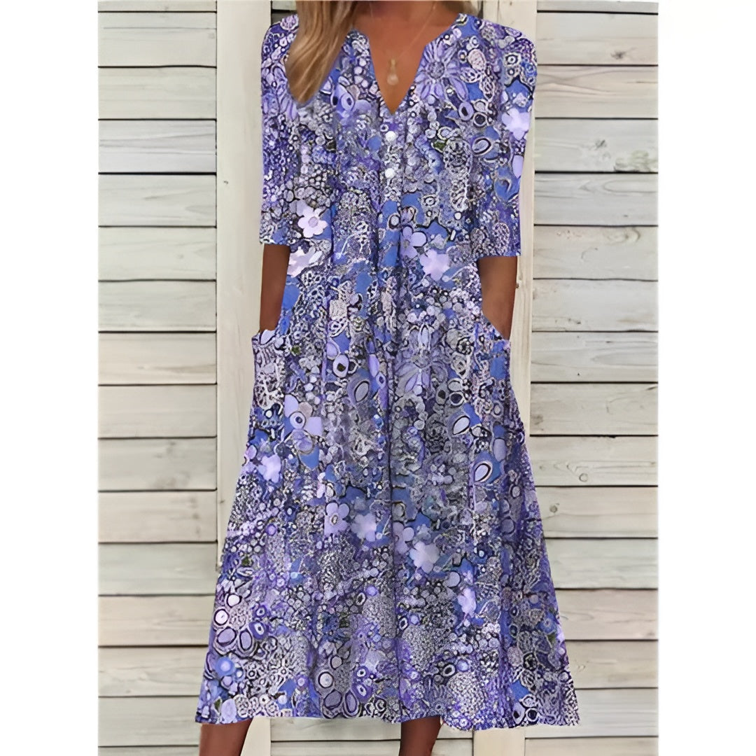 Lilou™ | Stylish Floral Shirt Dress