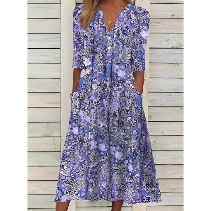 Lilou™ | Stylish Floral Shirt Dress