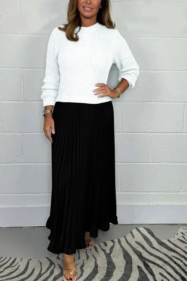 Milena | Pleated Skirt and Sweater Set