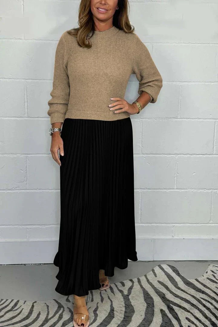 Milena | Pleated Skirt and Sweater Set
