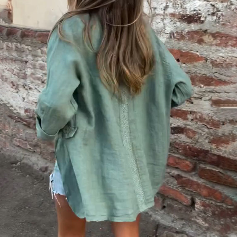 Sabrina | Linen-Cotton Open-Front Blazer