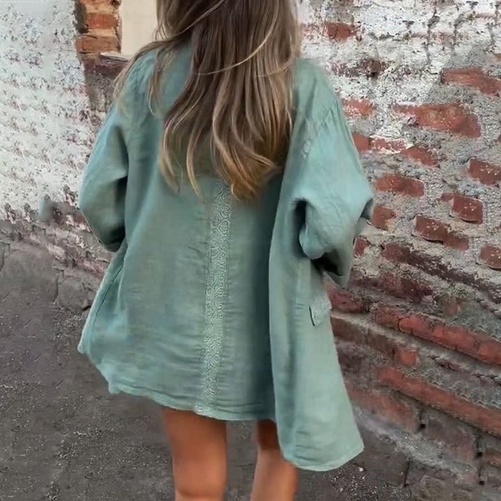 Sabrina | Linen-Cotton Open-Front Blazer