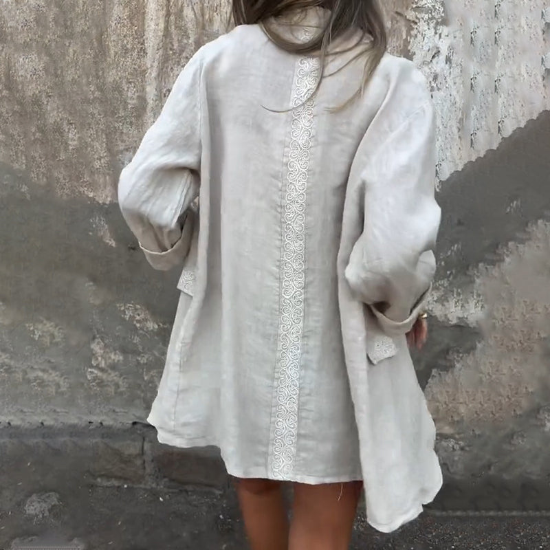 Sabrina | Linen-Cotton Open-Front Blazer