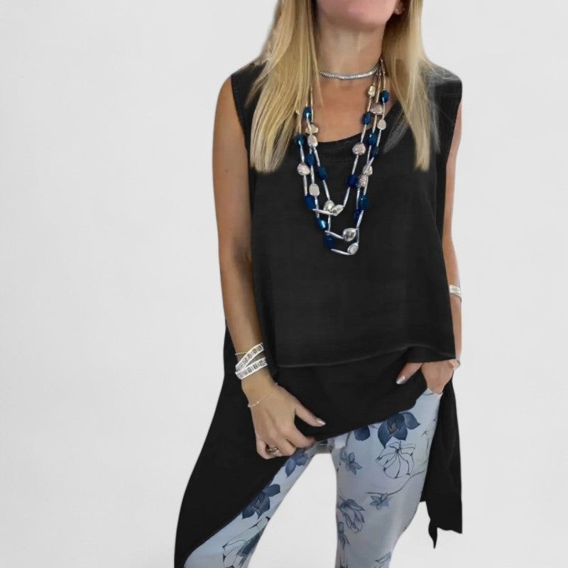 Charlotte™ | Two-Piece Sleeveless Top and Printed Trousers Set