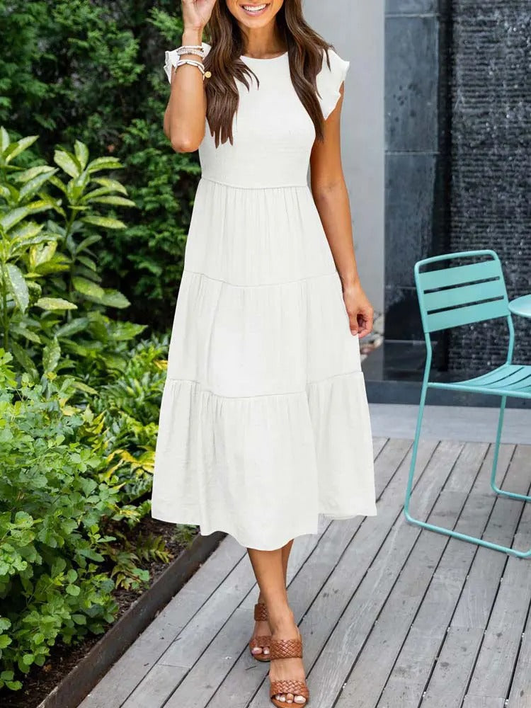 Vianne | Flowy Tiered Midi Dress