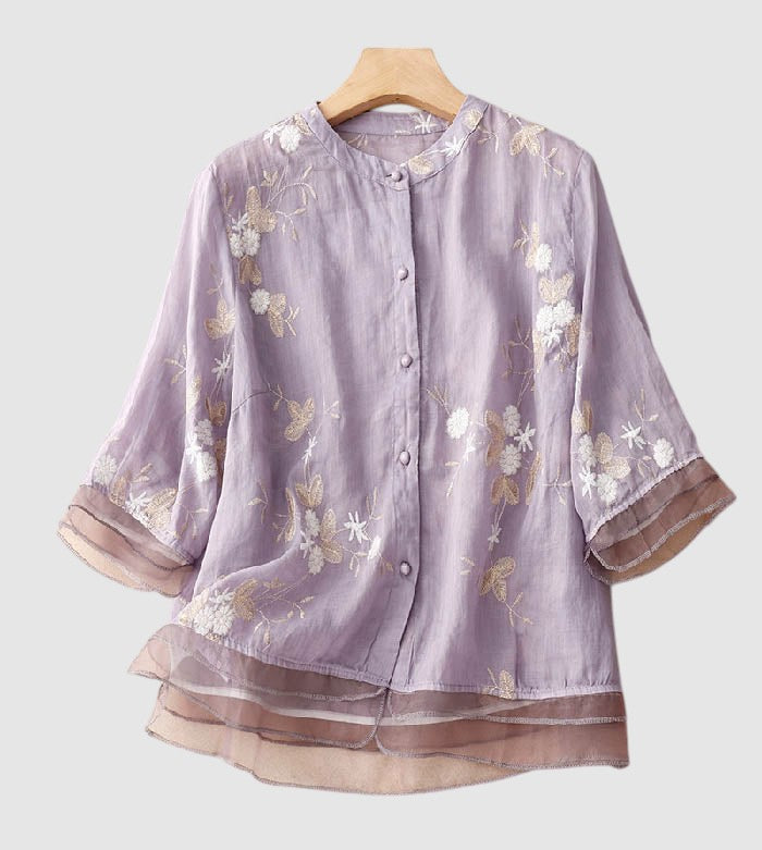 Eloise | Embroidered Cotton Blouse