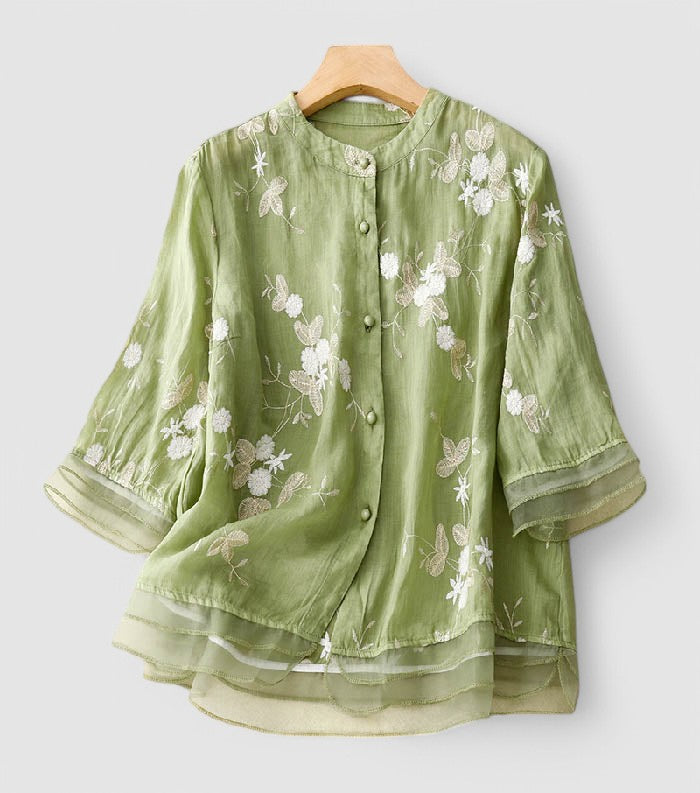 Eloise | Embroidered Cotton Blouse